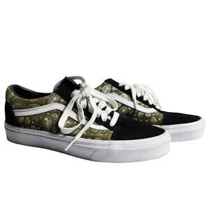 Vans Old Skool Paisley Suede Women’s Shoes M 8 W 9.5 Black / Olive